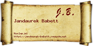 Jandaurek Babett névjegykártya
